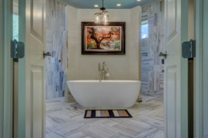 luxury bathroom in a french mansion