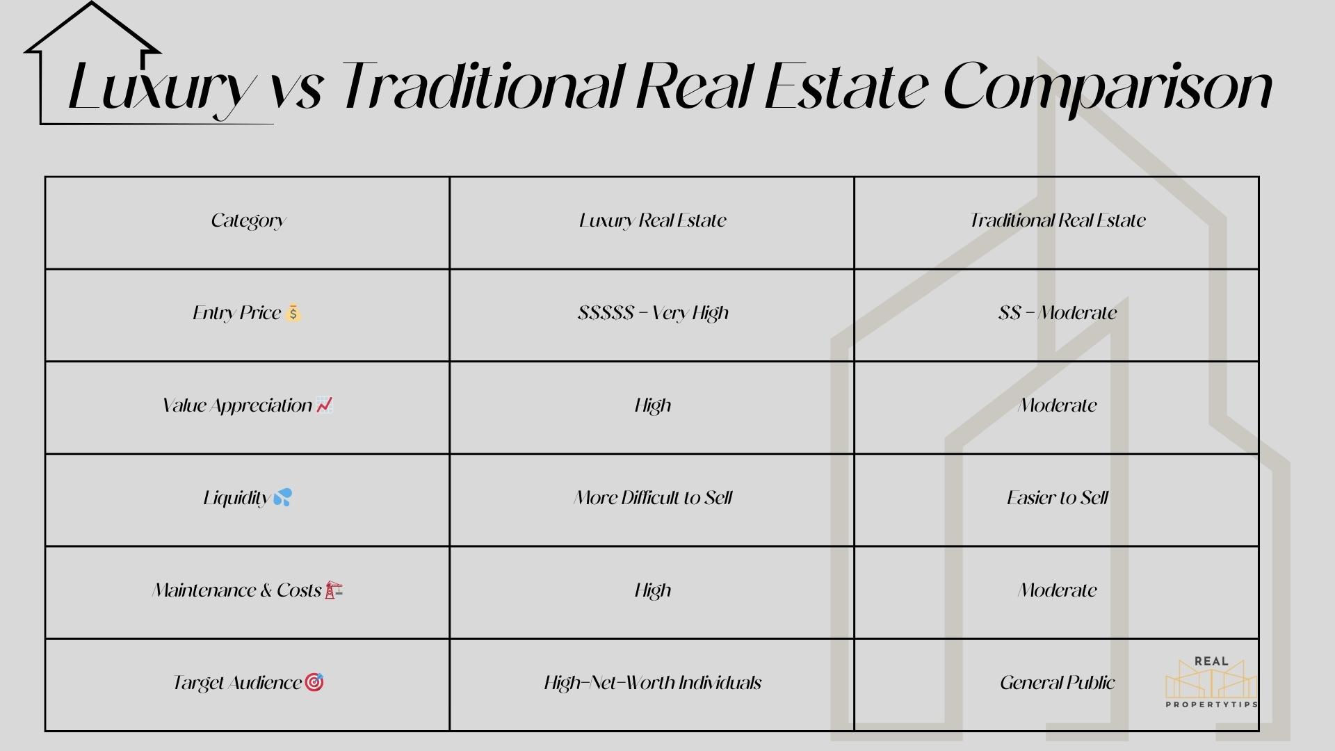 Luxury vs Traditional Real Estate Comparison
